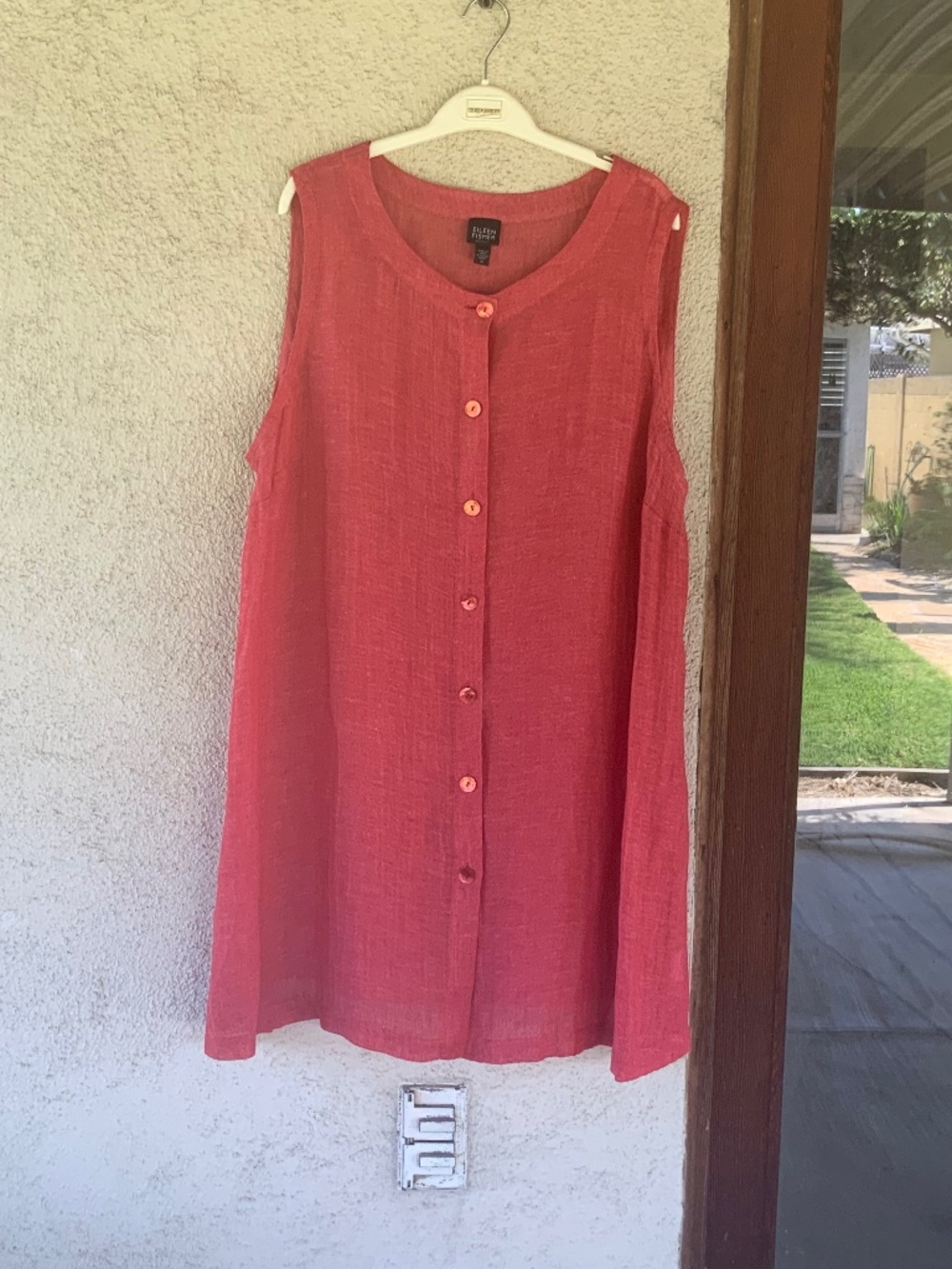 EILEEN FISHER 100% LINEN MIDI DRESS